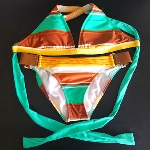 Radio Fiji Striped Bikini